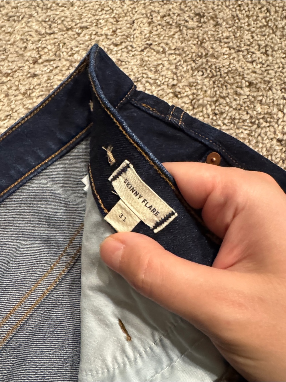 Madewell Women’s Skinny Flare Jeans in Dark Blue